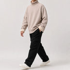 Men's Fleece-lined Jumper with Turtle Neck