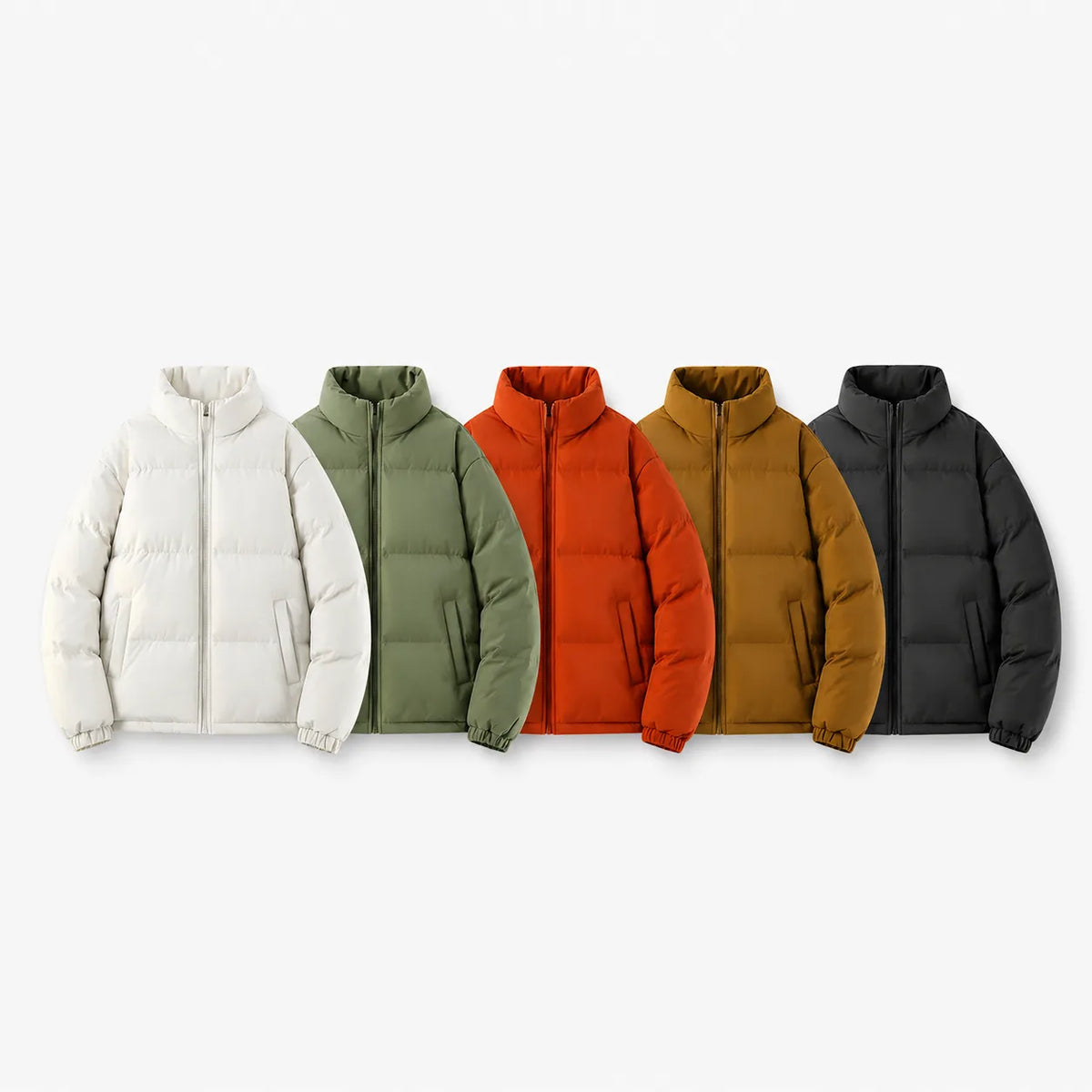 Men's Puffer Jacket with High Collar