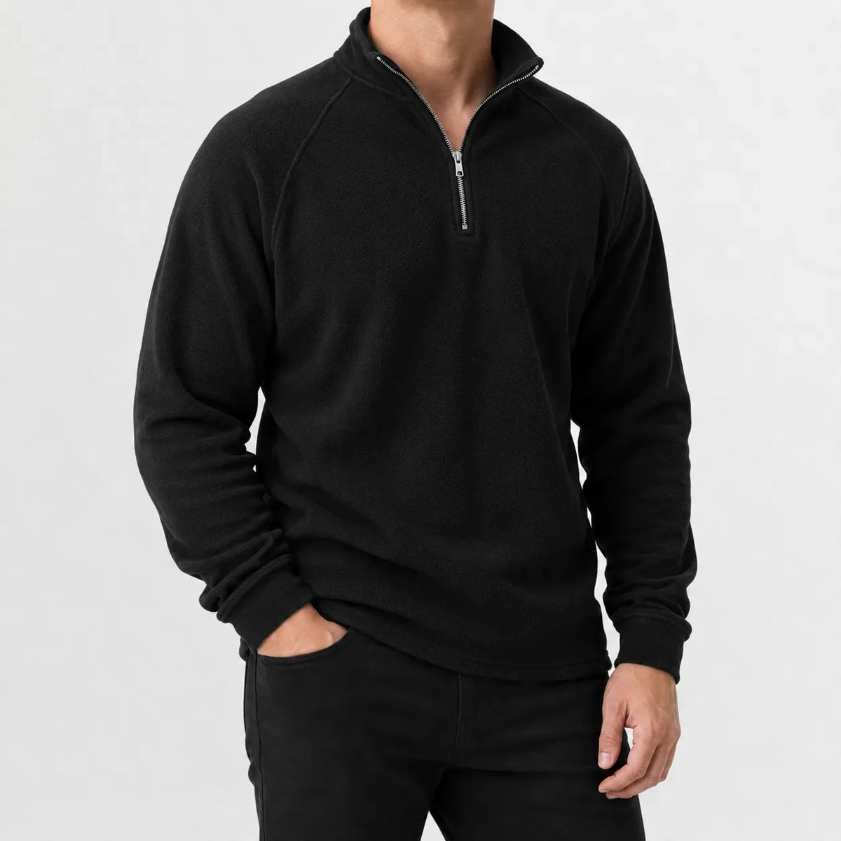 Men's Zip-up Jumper with Mock Neck – Style 4