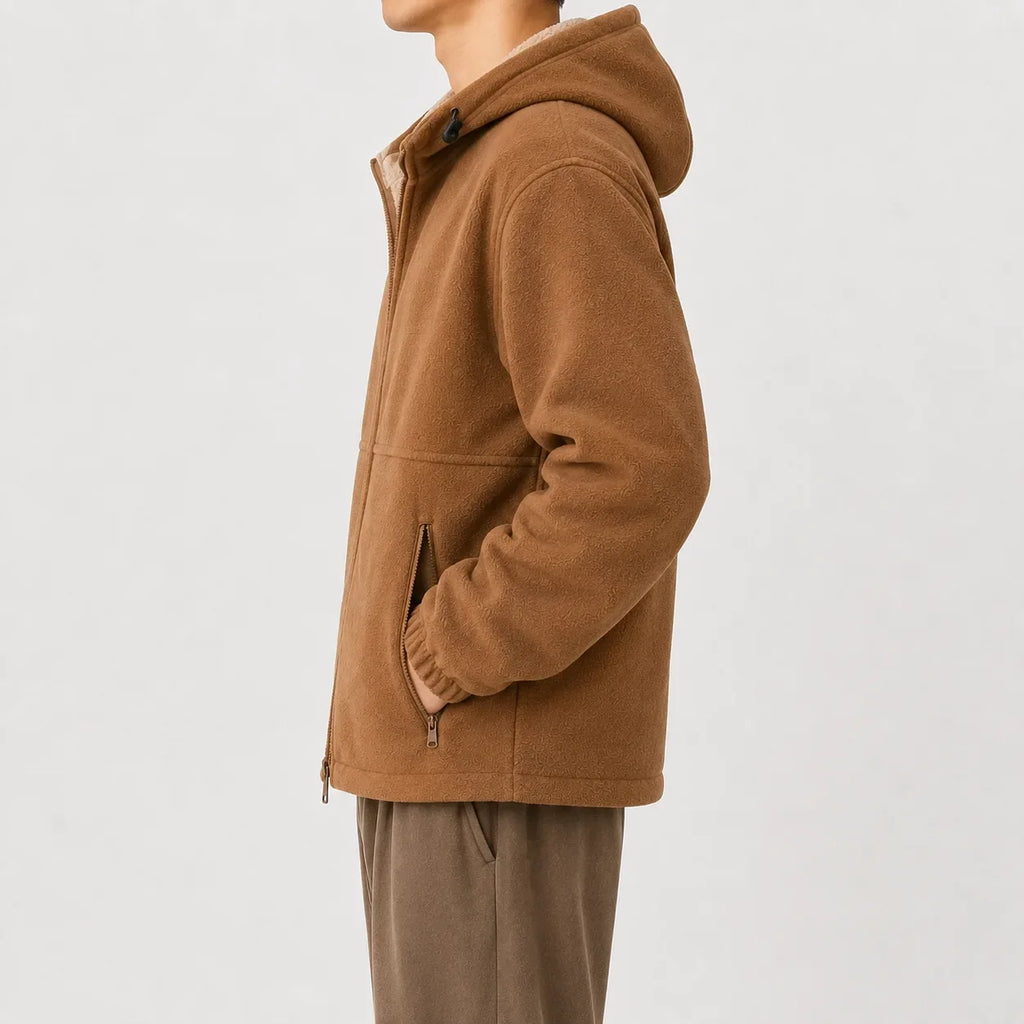 Men's Hoodie with Fleece Lining and Zip
