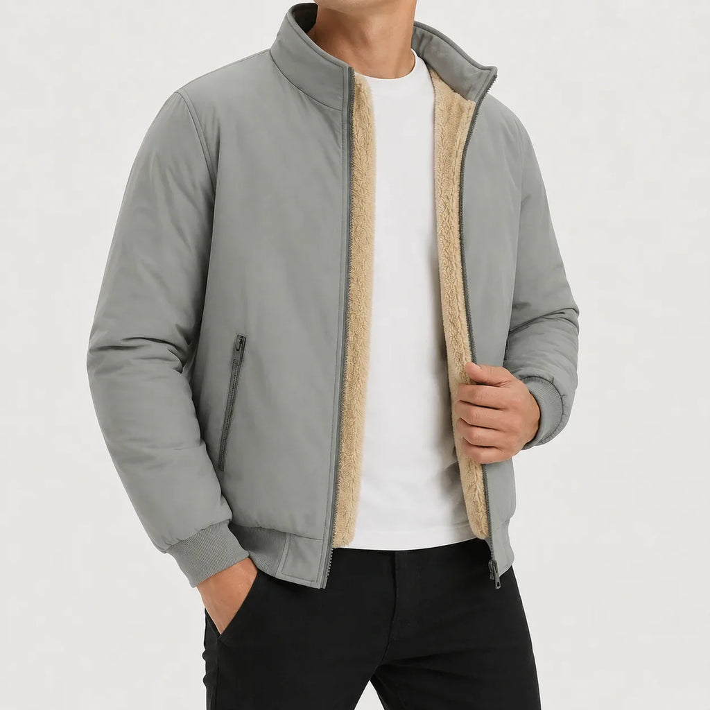Men's Puffer Jacket with Fleece Lining