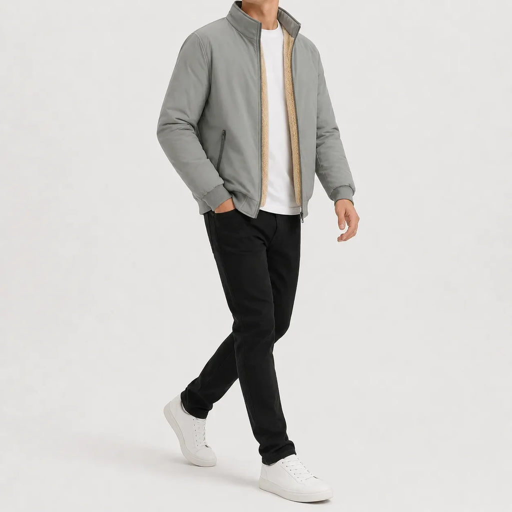 Men's Puffer Jacket with Fleece Lining