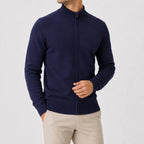 Men's Cardigan with Stand Collar