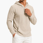Men's Hoodie with Textured Finish and Hood