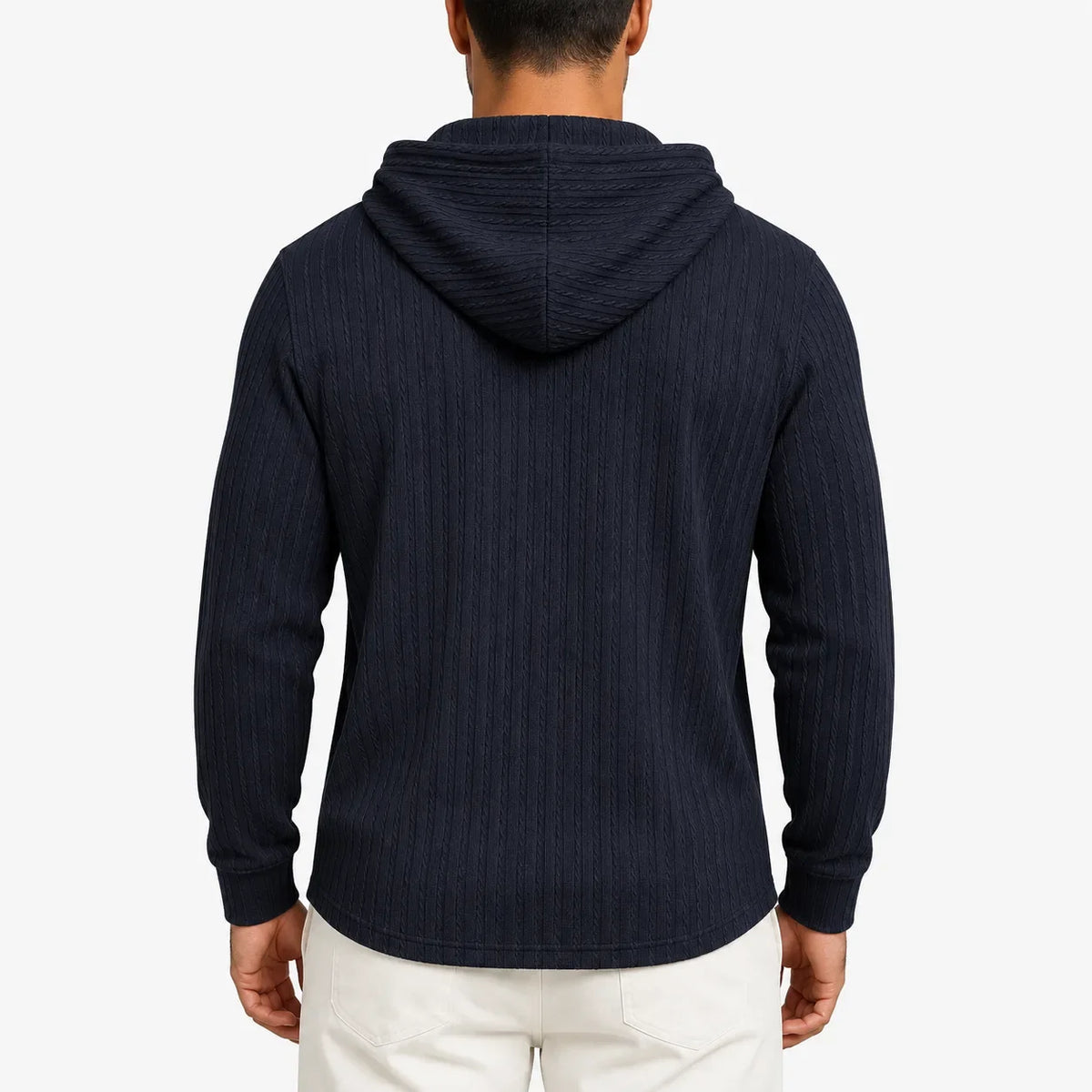 Men's Hoodie with Textured Finish and Hood