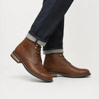 Men's Lace-up Boots with Cap Toe