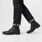 Men's Lace-up Boots with Cap Toe
