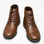 Men's Lace-up Boots with Cap Toe