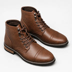 Men's Lace-up Boots with Cap Toe