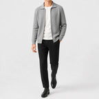 Men's Cardigan with Zip and Textured Knit