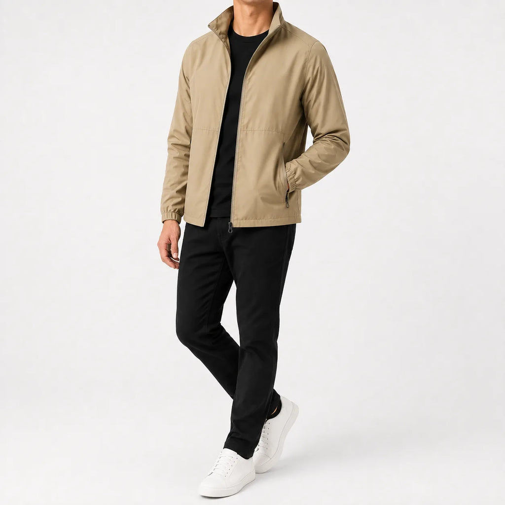 Men's Rain Jacket with Zip Front