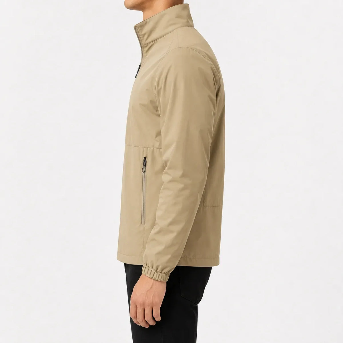 Men's Rain Jacket with Zip Front