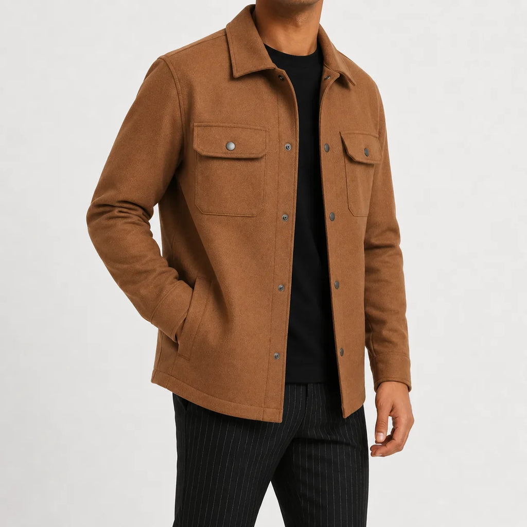 Men's Overshirt with Mandarin Collar – Style 2