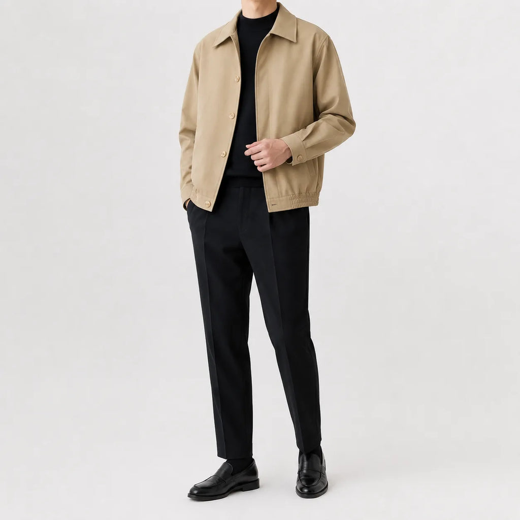 Men's Trench Coat with Classic Collar