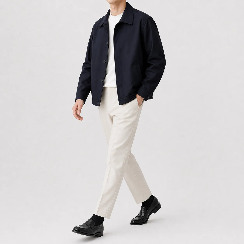 Men's Trench Coat with Classic Collar