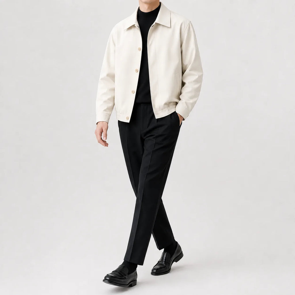 Men's Trench Coat with Classic Collar