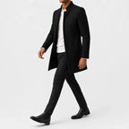 Men's Slim-fit Trench Coat with Mandarin Collar