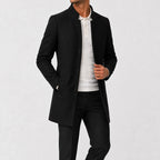 Men's Slim-fit Trench Coat with Mandarin Collar