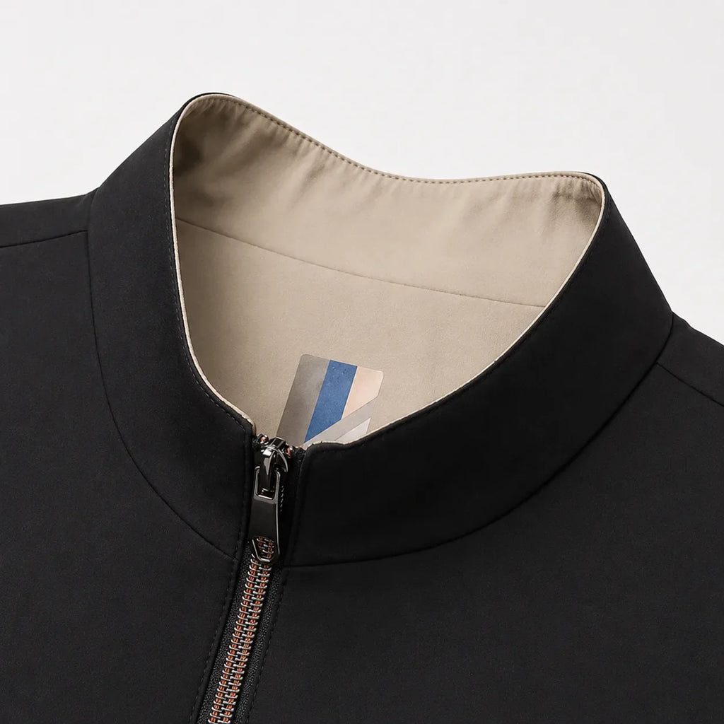 Men's Bomber Jacket with Mandarin Collar