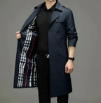 Men's Double-Breasted Trench Coat – Longline Tailored Design