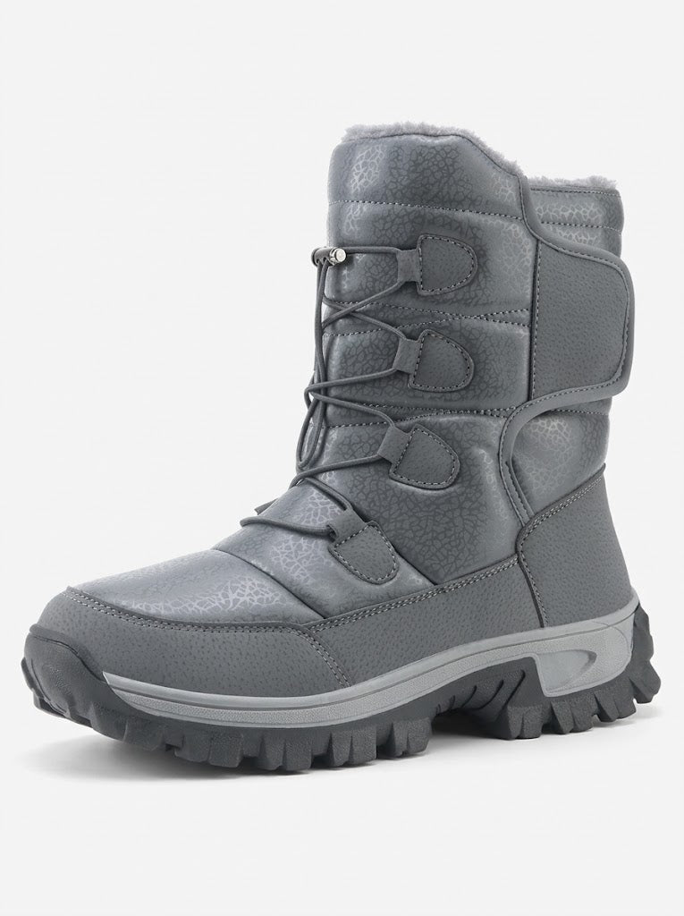 Men's Plush-Lined Snow Boots – High-Top Winter Boots
