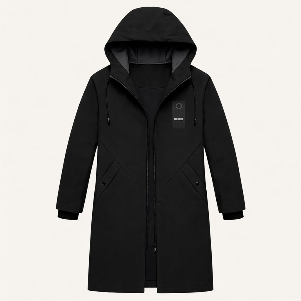Men's Waterproof Longline Rain Jacket – Hooded, Windproof
