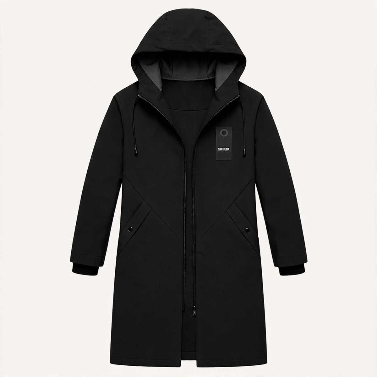 Men's Waterproof Longline Rain Jacket – Hooded, Windproof