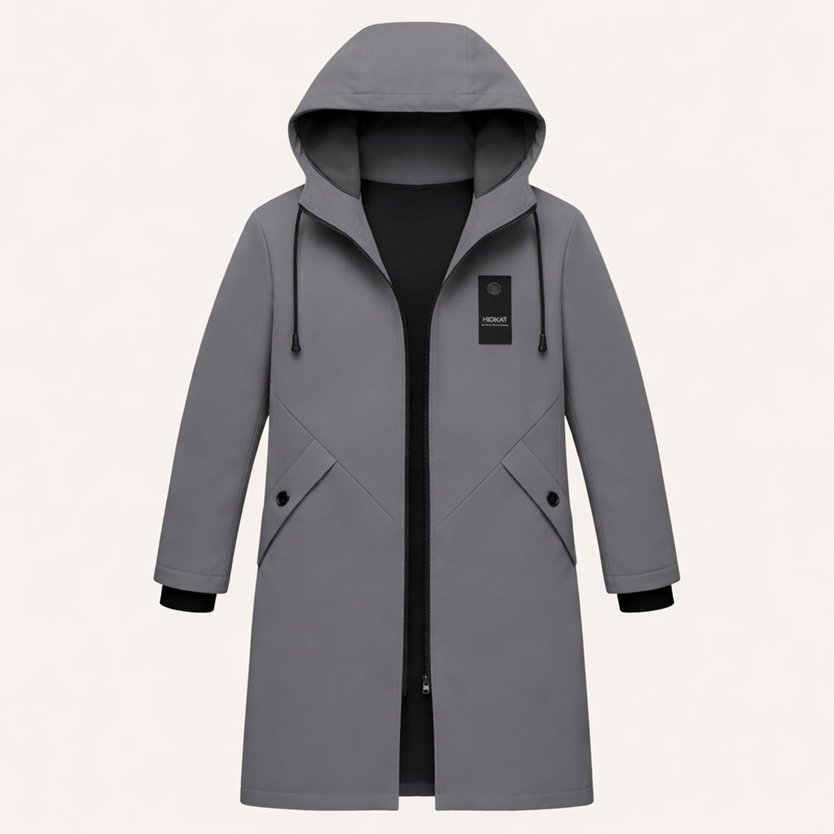 Men's Waterproof Longline Rain Jacket – Hooded, Windproof