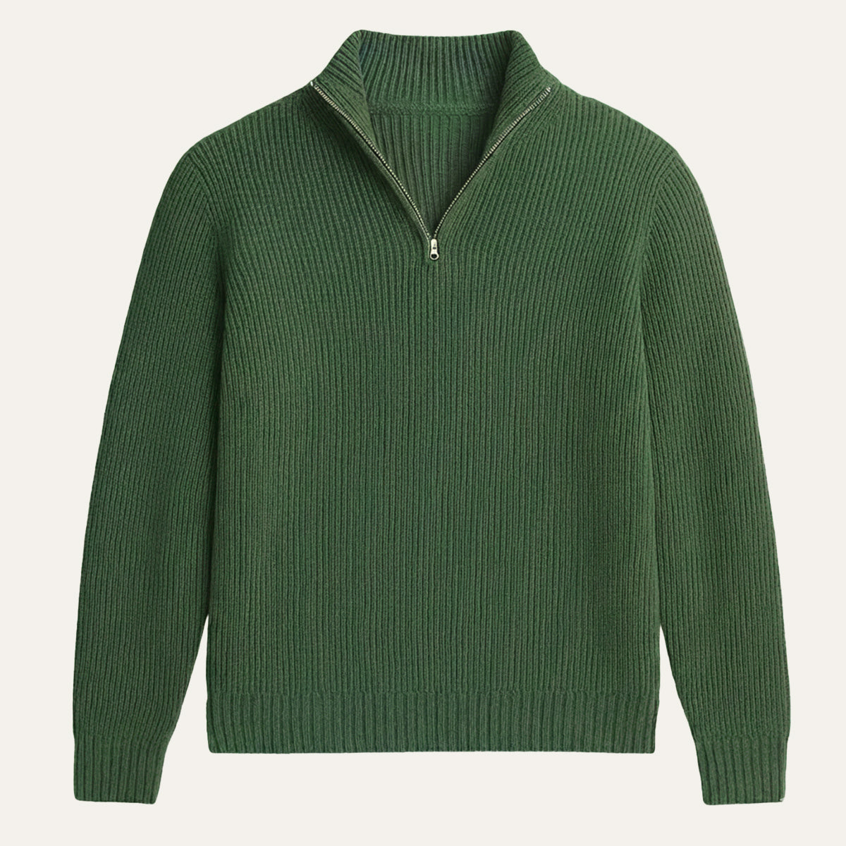 Men's Soft-Knit Half-Zip Jumper – Ribbed Texture
