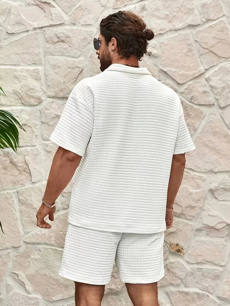 Men's Textured Top and Shorts Co-Ord