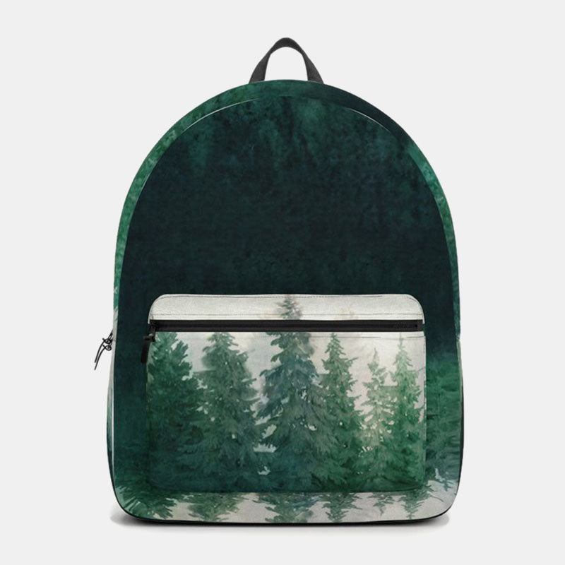 Unisex Woodland Print Backpack – Rounded Oxford School Bag