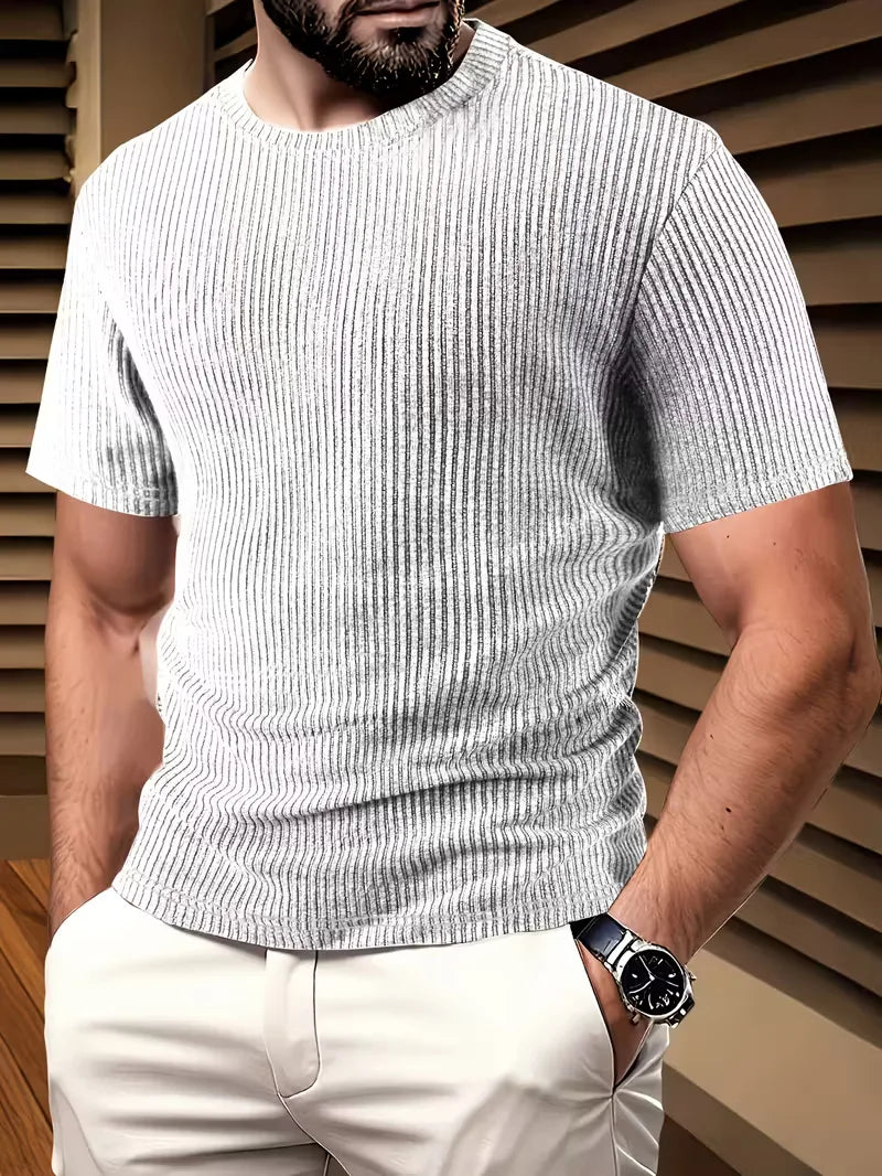 Men's Knitted Jacquard T-Shirt
