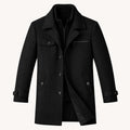 Men's Wool-Blend Smart Jacket – Zip and Button Front, Adjustable Cuffs