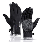 Men's Waterproof Touchscreen Ski Gloves – Fleece-Lined Windproof Anti-Slip