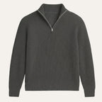 Men's Soft-Knit Half-Zip Jumper – Ribbed Texture
