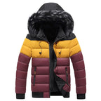 Men's faux fur-Trim Hooded Thermal Down Puffer Jacket