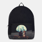 Unisex Space-Print Backpack – Earth and Moon Graphic Design