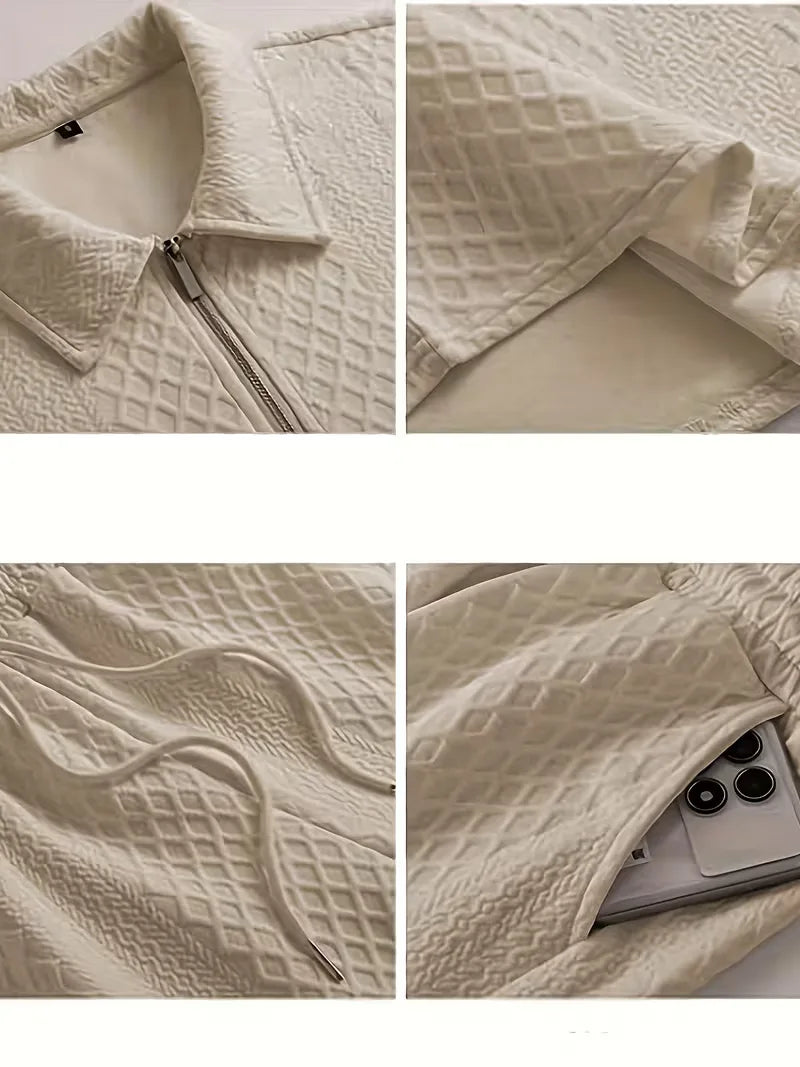 Men's Jacquard Polo and Shorts Set