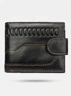 Men's leather-look Bifold Wallet – Retro Snap-Closure Card Holder