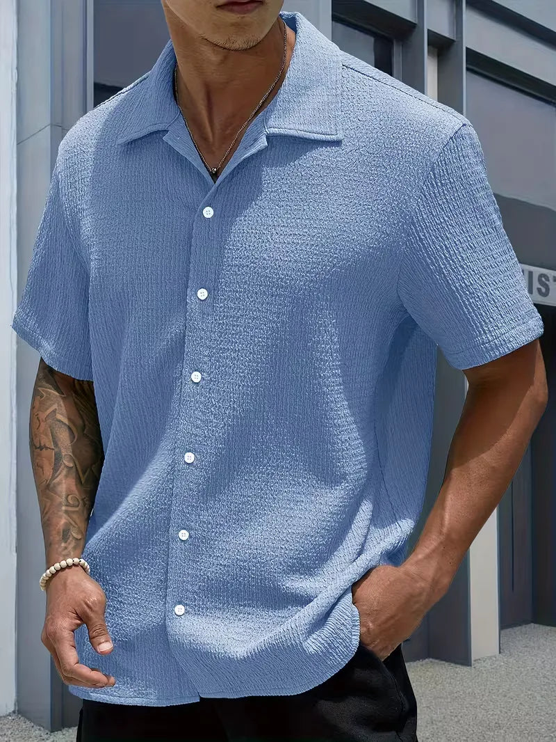 Men's Textured Short Sleeve Shirt