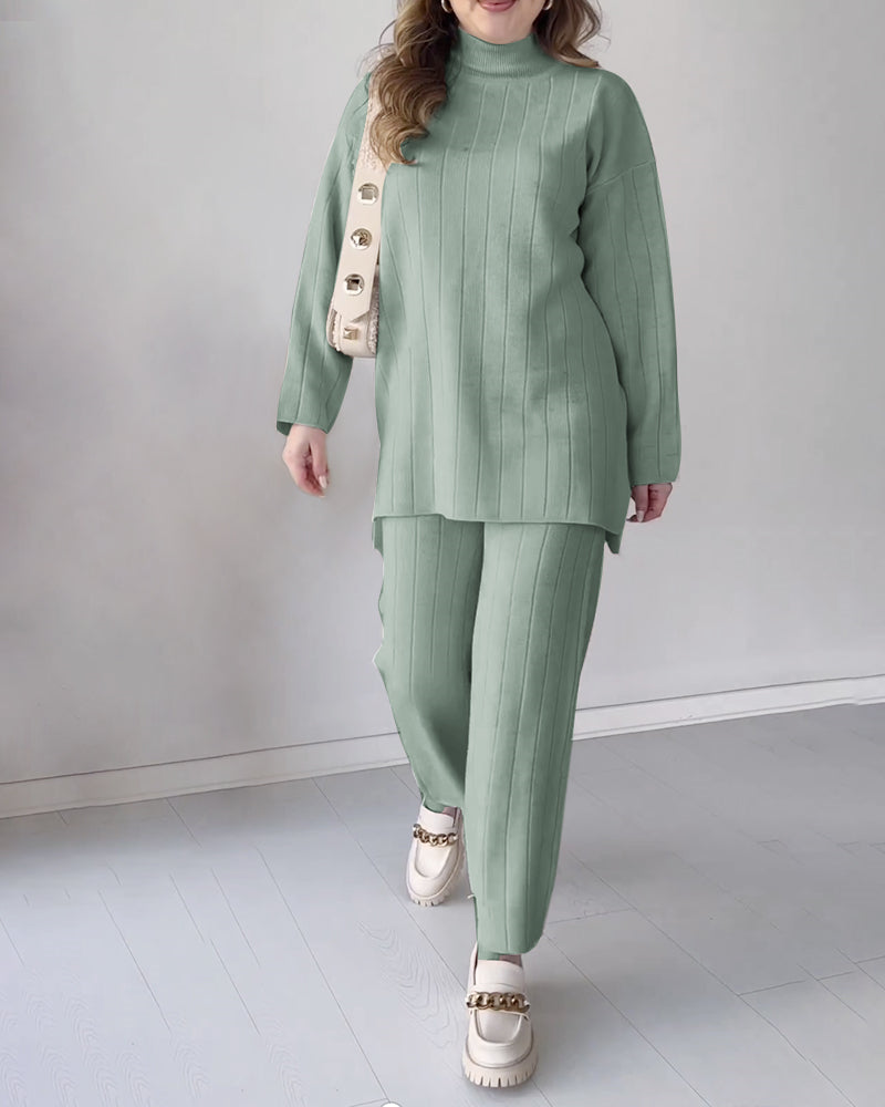 Women's Two-piece Trouser Lounge Set – White