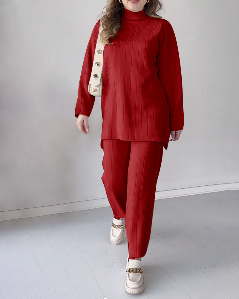 Women's Two-piece Trouser Lounge Set – White