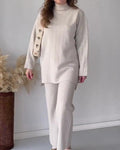 Women's Two-piece Trouser Lounge Set – White