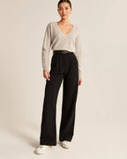 Women's Wide-leg Trousers – Black