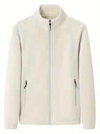 Women's Zip-front Jacket with stand-up collar and long sleeve – Light Green