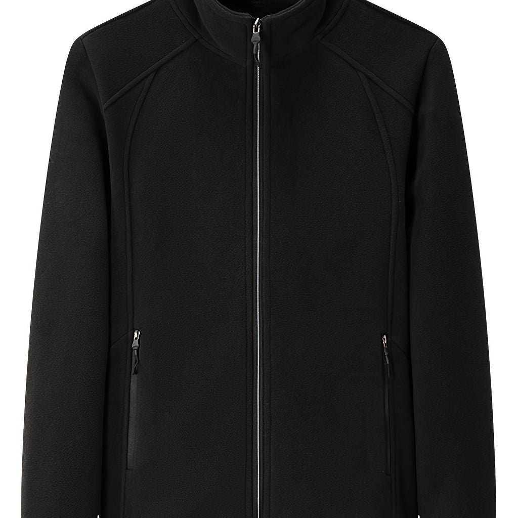 Women's Zip-front Jacket with stand-up collar and long sleeve – Light Green