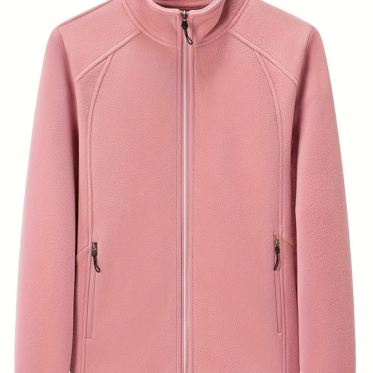 Women's Zip-front Jacket with stand-up collar and long sleeve – Light Green