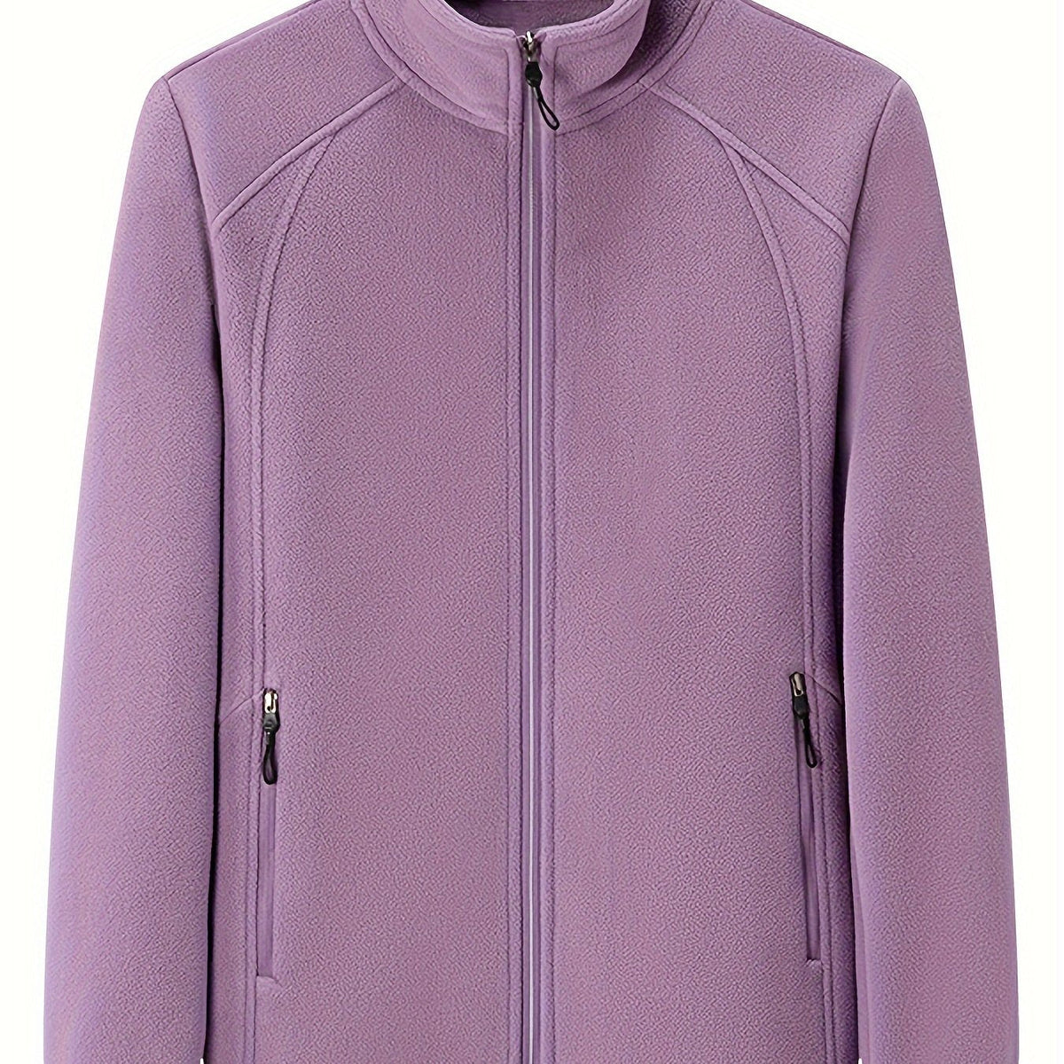 Women's Zip-front Jacket with stand-up collar and long sleeve – Light Green