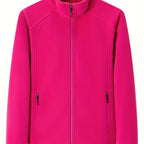 Women's Zip-front Jacket with stand-up collar and long sleeve – Light Green
