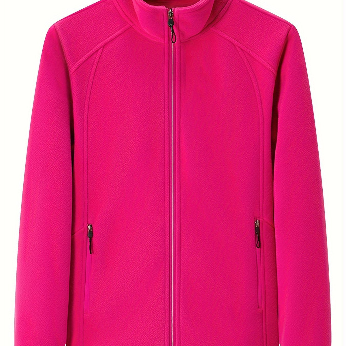 Women's Zip-front Jacket with stand-up collar and long sleeve – Light Green